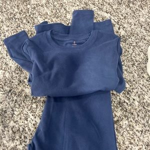 Long sleeve and pants, fleece lined for layering in winter